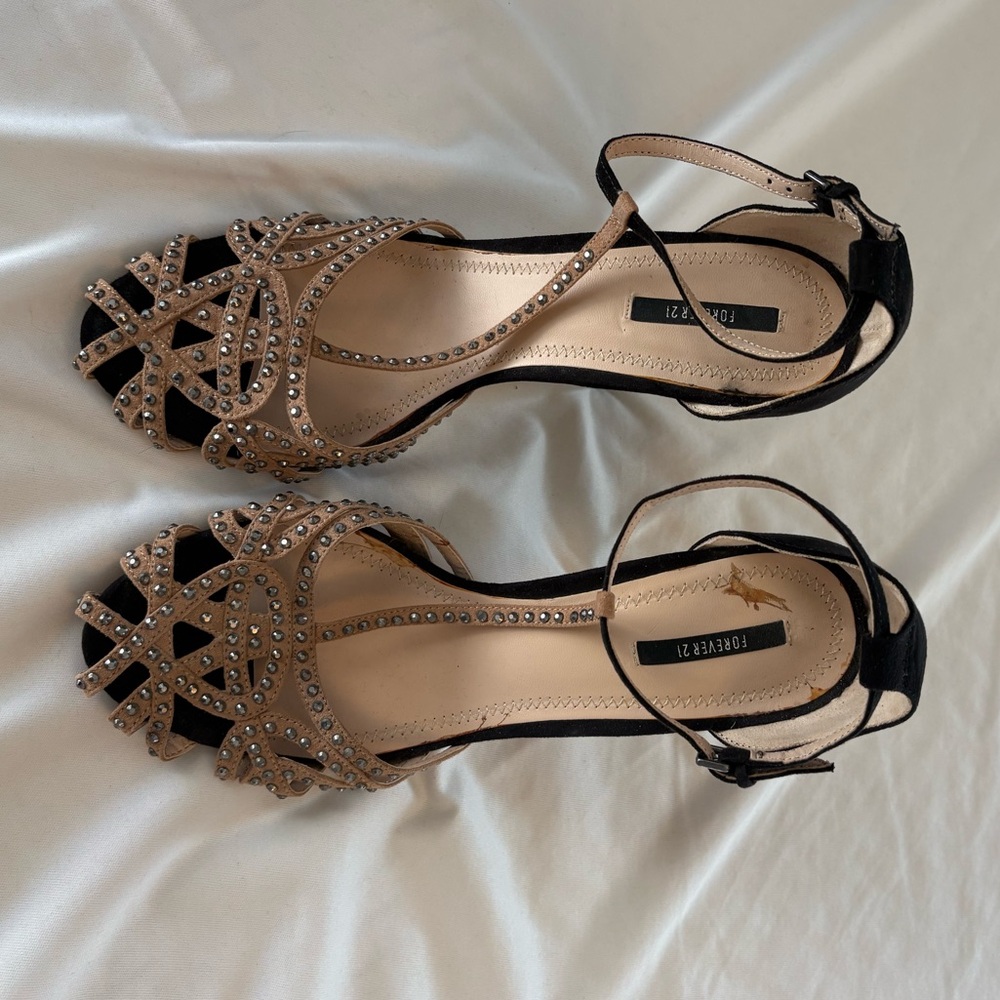 Forever 21 Black and Tan Heels
